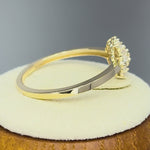 Solid 14K Yellow Gold Layered Chevron CZ Ring