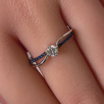 Sterling Silver Blue CZ Ring