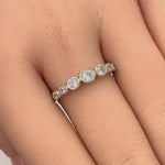Sterling Silver Half Eternity Round CZ Bezel Ring