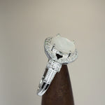 Sterling Silver Elegant Oval Mother of Pearl CZ Ring