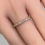Solid 14K Yellow Gold Classic Single Row 0.45 ct. Diamond Ring