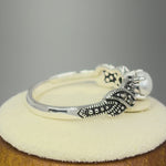 Sterling Silver Oval Fresh Water Pearl Marcasite Ring