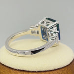 Sterling Silver Bi-Color Blue & Green Ombre CZ Ring