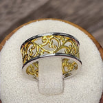 Sterling Silver Two-Tone Gold-Plated Vines Ring
