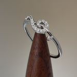 Sterling Silver Treble Clef Musical Note CZ Ring