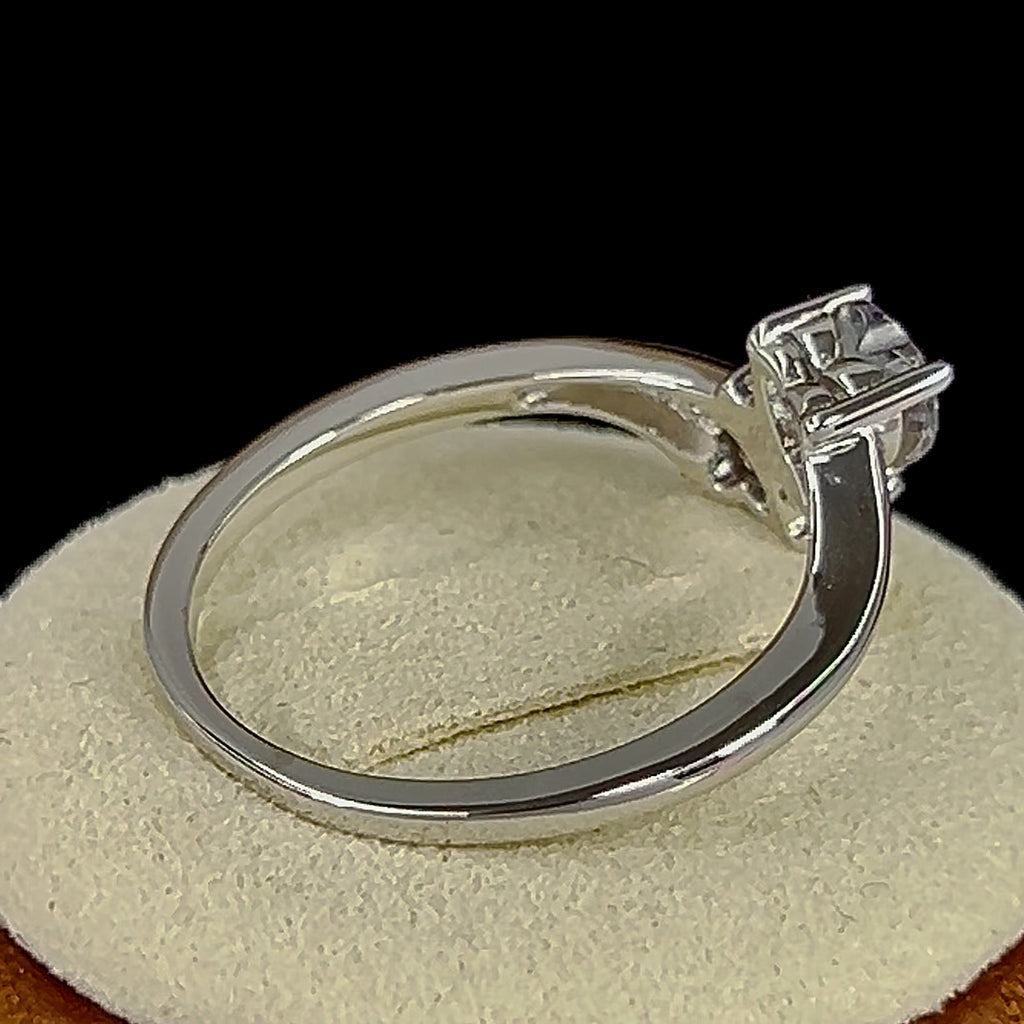Sterling Silver Double Heart Rainbow CZ Ring