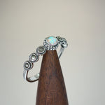Sterling Silver Small Round Opal Marcasite Ring