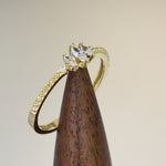 Solid 14K Gold Marquise Clear CZ Engagement Ring