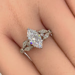 Sterling Silver 1.50 ct. Marquise CZ Engagement Ring