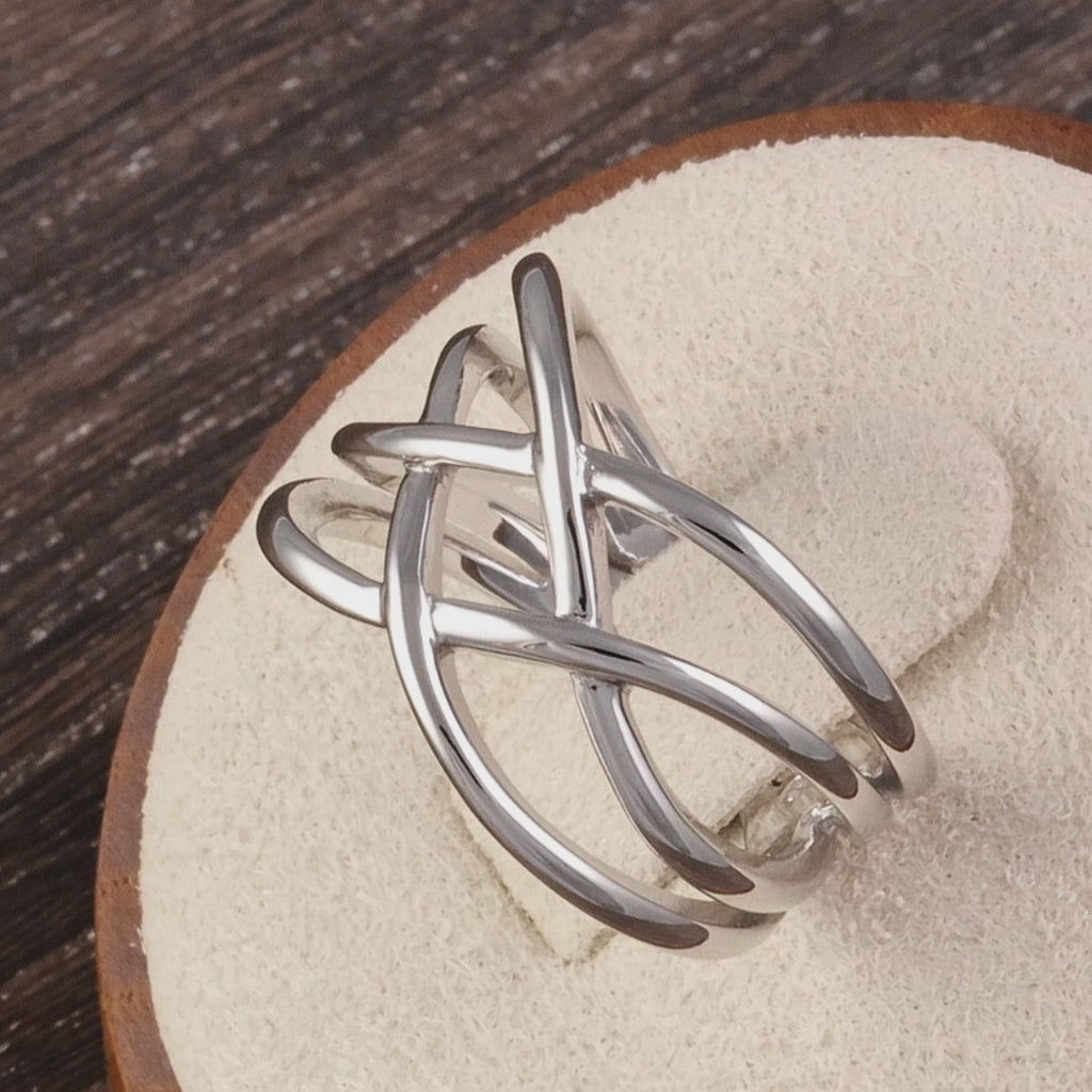 Sterling Silver Interwoven Wavelength Ring for Sale