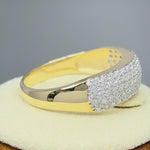 Solid 14K Yellow Gold Pave CZ Ring