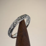Sterling Silver Bold Flowers & Vines Eternity Ring