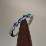Sterling Silver Blue Lab Opal Marquise Inlay Ring