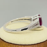 Sterling Silver Ruby Oval Cut CZ Ring