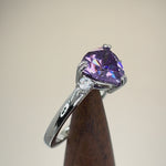 Sterling Silver Trillion Cut Amethyst CZ Ring