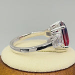 Sterling Silver Bi-Color Blue & Red Ombre CZ Ring