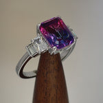 Sterling Silver Bi-color Purple Pink Ombre CZ Ring