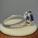 Sterling Silver Cushion Cut Blue CZ Ring