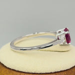 Sterling Silver Ruby Heart CZ Ring