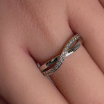 Sterling Silver CZ Infinity Twist Ring