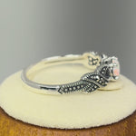 Sterling Silver Opal Marcasite Ring
