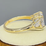 Solid 14K Yellow Gold Asscher Cut CZ Engagement Ring