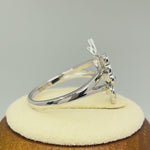 Sterling Silver Lab Opal Butterfly Tanzanite CZ Ring