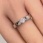 Sterling Silver Channel Bezel Clear CZ Ring