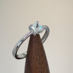 Solid 14K White Gold Solitaire Princess Cut CZ Engagement Ring