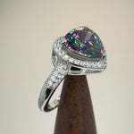 Sterling Silver Rainbow CZ Halo Ring