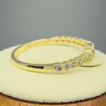 Solid 14K Yellow Gold Ascending Round Cut CZ Ring