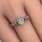 Sterling Silver Claddagh Clear CZ Ring