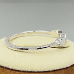 Sterling Silver Triple Marquise White Lab Opal Ring