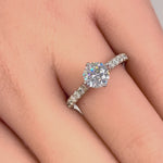 Sterling Silver Round CZ Engagement Ring