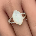 Sterling Silver Marquise Mother of Pearl Ring