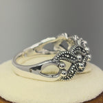 Sterling Silver Half Eternal Bali Marcasite Ring