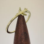 Solid 14K Yellow Gold Airplane Ring