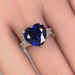 Sterling Silver Blue CZ Heart CZ Ring