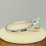 Sterling Silver Enchanted Oval Green Lab Opal CZ Ring