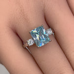 Sterling Silver Light Blue CZ Ring