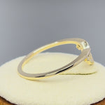 Solid 14K Yellow Gold Crown 0.12 ct. Diamond Ring