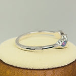 Sterling Silver Triple Marquise Blue Lavender Lab Opal Ring