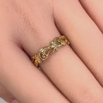 Solid 14K Gold Vines Band Ring