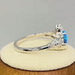 Sterling Silver Claddagh Lab Opal CZ Ring