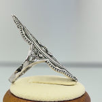 Sterling Silver Extravagant Flower Shield Ring