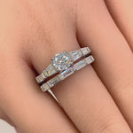 Sterling Silver Baguette 2-Piece CZ Engagement Ring