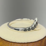 Sterling Silver V Shape Stackable Marcasite Ring