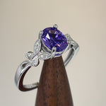 Sterling Silver Butterfly Purple CZ Ring