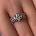 Sterling Silver Two-tone Marquise CZ Engagement Ring