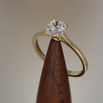 Solid 14K Yellow Gold Round Solitaire CZ Ring